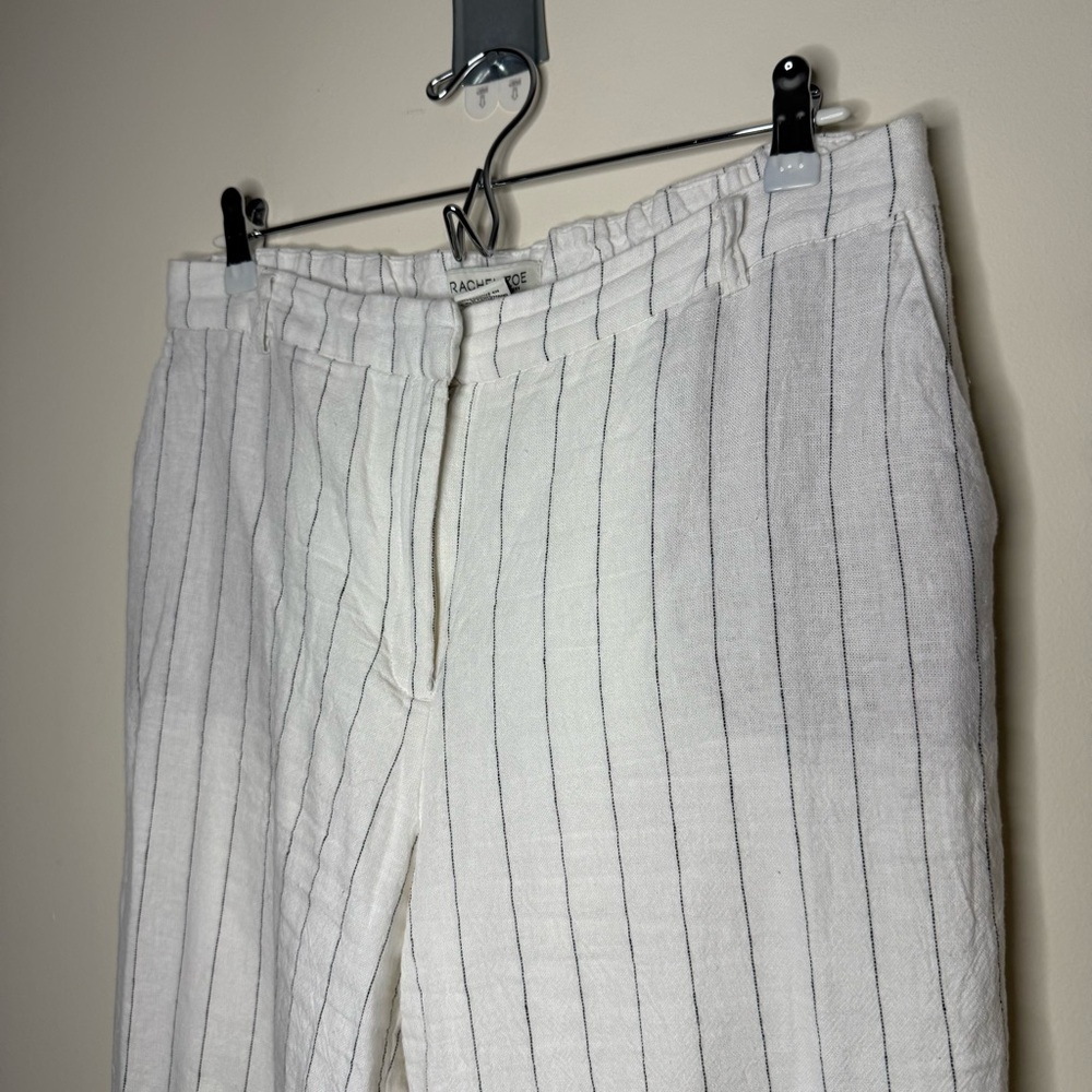 RACHEL ZOE Linen Blend Beachy Boho Vacation Striped Wide Leg Pants Trousers - Picture 2 of 7